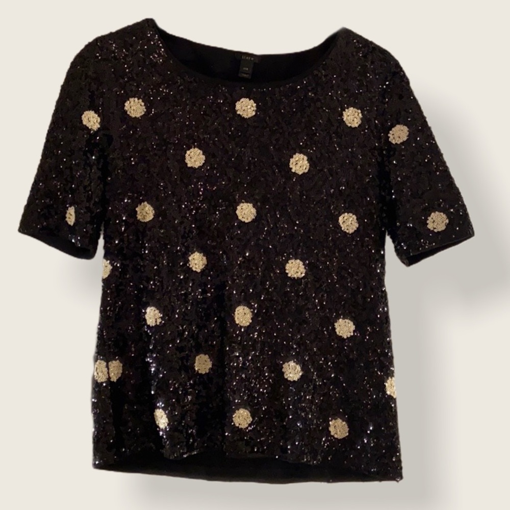 ✨ J. Crew Sequin Polka Dot Top